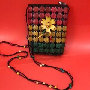 Multicolor Beaded Crossbody Bag